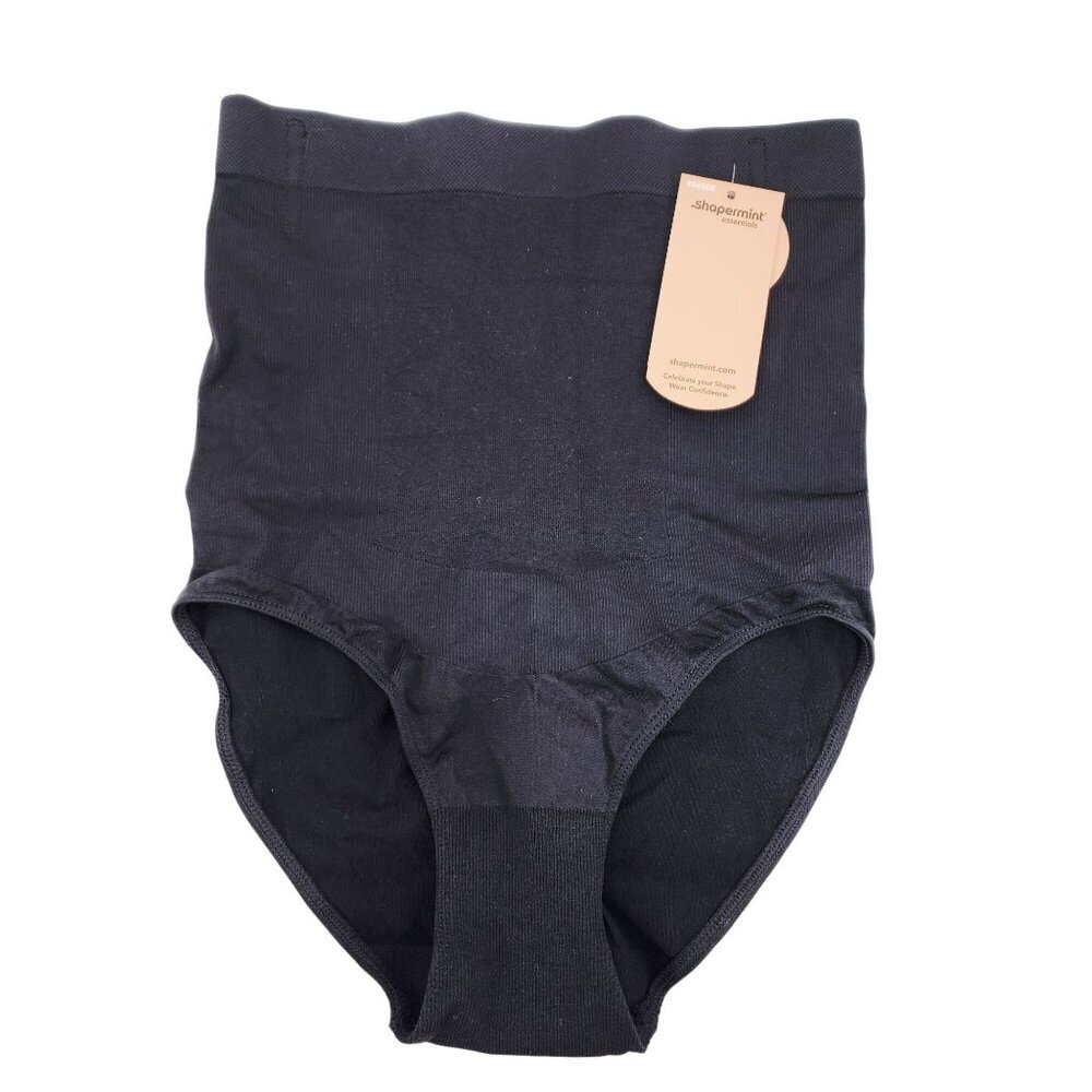Shapermint Essentials High-Waisted Shaper Panty Size M/L Black Seamless Stretch